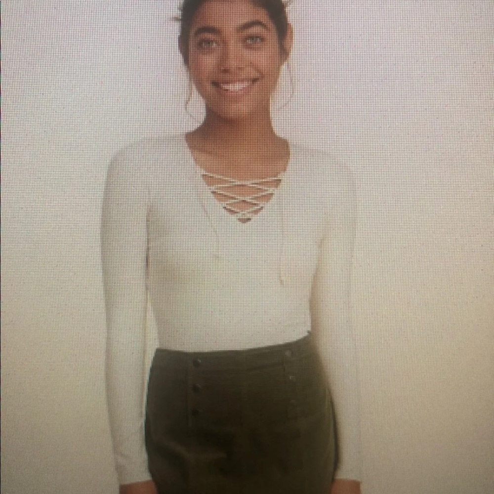 Hollister Lace Up Jersey Long Sleeve Bodysuit SOLD